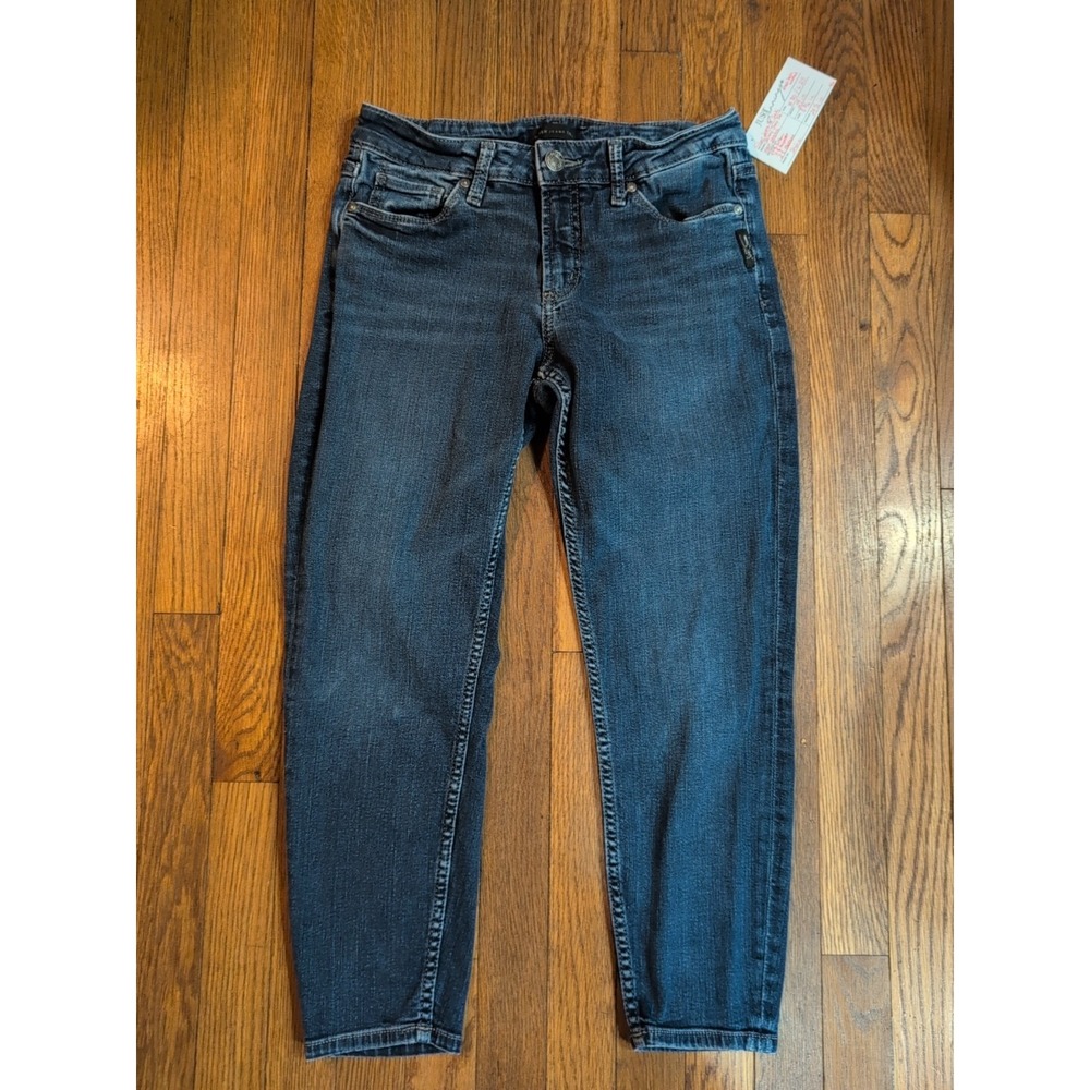 Silver Jeans Co. Women's Suki Skinny‎ Crop Jeans Sz 30 x 25 Dk Wash Stretch